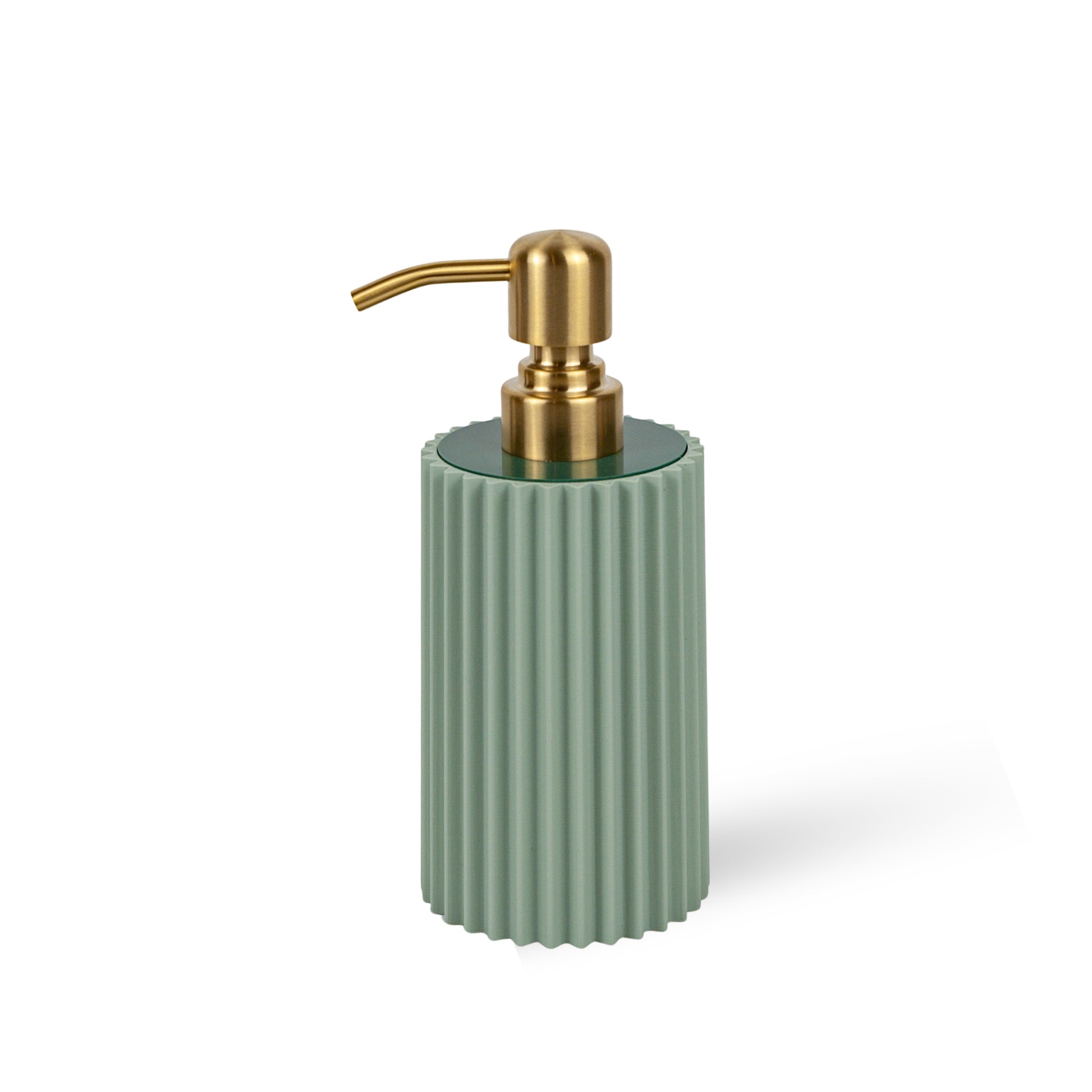 Modern Ribbed Rose Gold Soap Dispenser