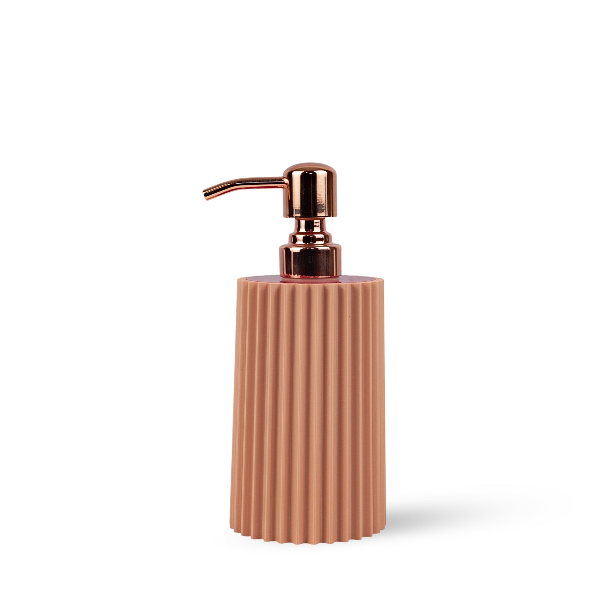 Rose Gold Ribbed Soap Dispenser