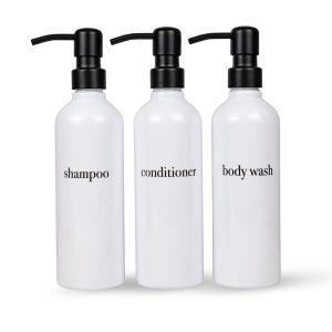 Slim White Refillable Shampoo & Conditioner Dispenser Sets