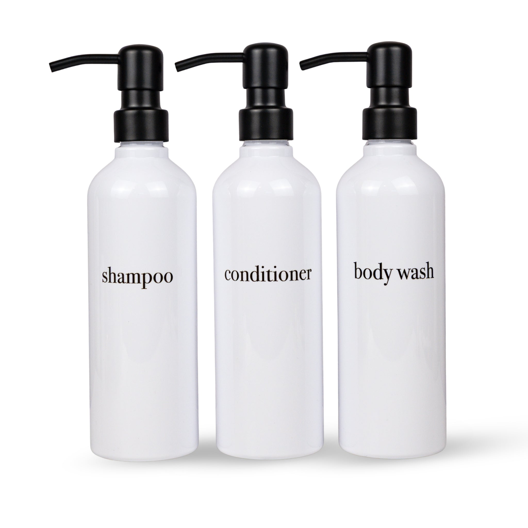 Slim White Refillable Shampoo & Conditioner Dispenser Sets